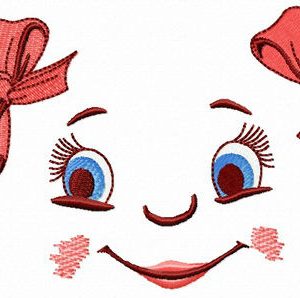 Girl's face embroidery design