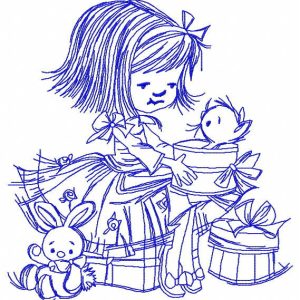 Girl's presents 3 embroidery design