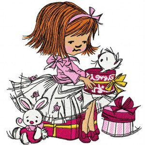 Girl's presents embroidery design