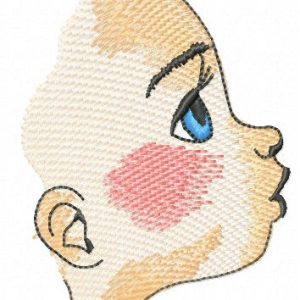 Girl's profile embroidery design