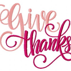 Give thanks pink embroidery design