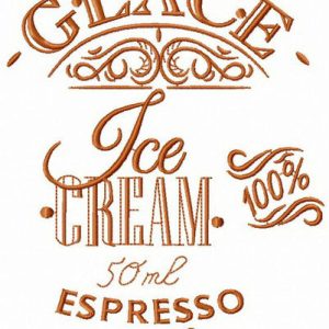 Glace recipe embroidery design