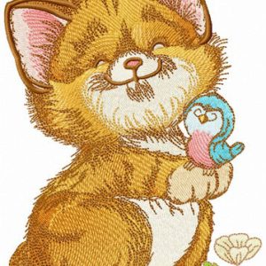Glad cat embroidery design