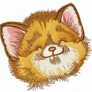 Glad kitten embroidery design