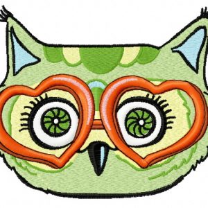 Glamorous owl party 5 embroidery design
