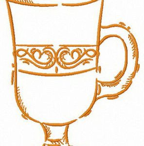 Glass of latte macchiato embroidery design
