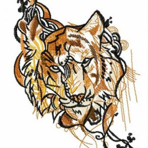 Gloomy tiger embroidery design
