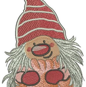 Gnome after shower embroidery design