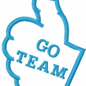 Go team embroidery design