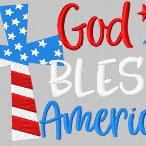 God Bless America embroidery design