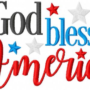 God bless America 2 embroidery design