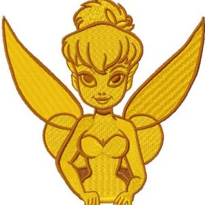 Gold tinkerbell embroidery design