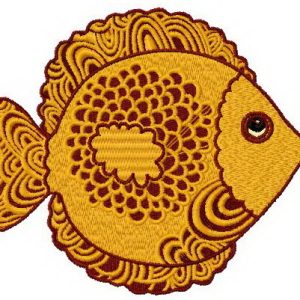 Golden fish embroidery design