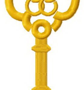 Golden key 3 embroidery design