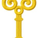 Golden key 7 embroidery design