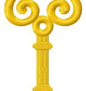Golden key 7 embroidery design