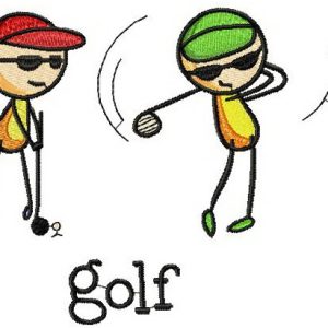 Golf embroidery design
