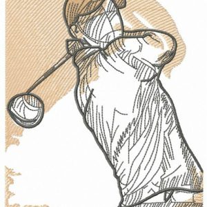 Golfer embroidery design