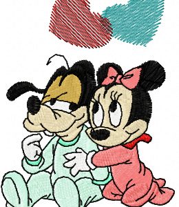 Goofy and Minnie we love.. embroidery design