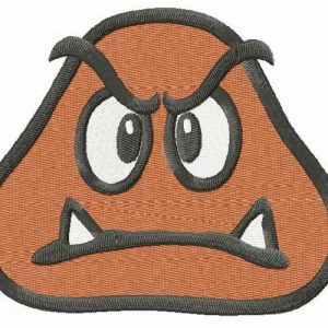 Goomba head embroidery design