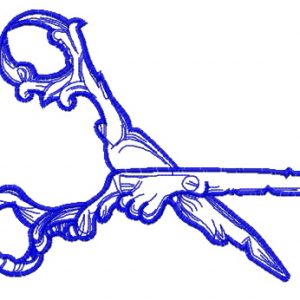 Gothic scissors 4 embroidery design