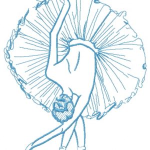 Graceful ballet dance one color embroidery design