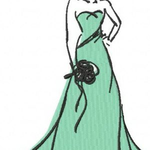 Graceful bride embroidery design