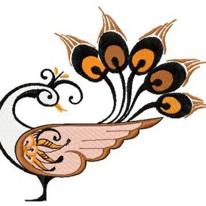 Graceful firebird embroidery design