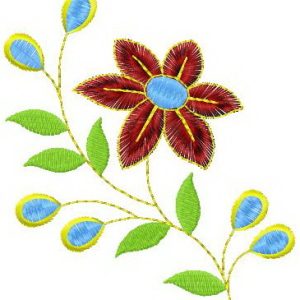 Graceful flower embroidery design