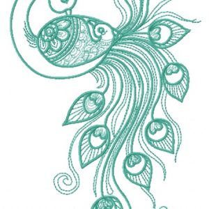 Graceful peacock embroidery design