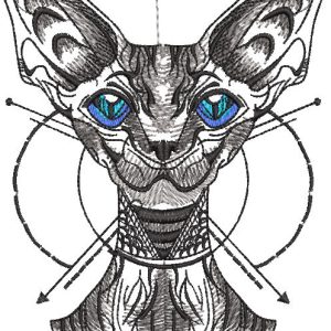 Graceful peterbald embroidery design
