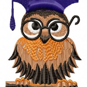 Graduated owl embroidery design