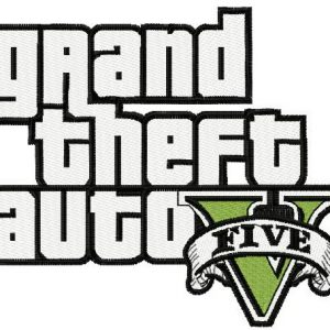 Grand Theft Auto five logo embroidery design