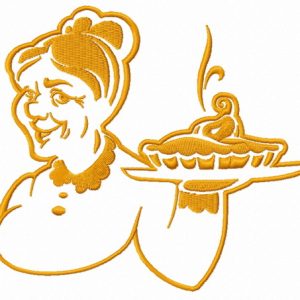 Granny's pear pie 3 embroidery design