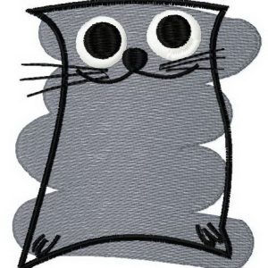 Gray cat 1 embroidery design