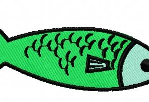 Green fish embroidery design
