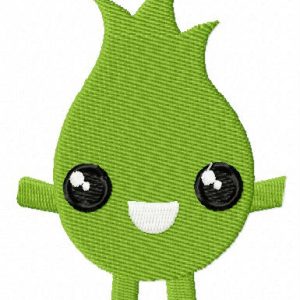Green flame monster embroidery design