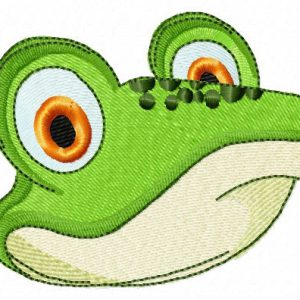 Green frog muzzle embroidery design