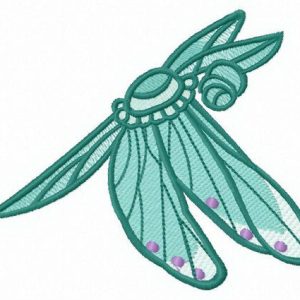 Green dragonfly embroidery design