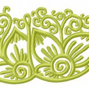 Green mysterious flowers embroidery design