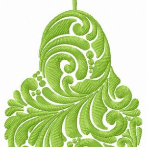 Green pear embroidery design
