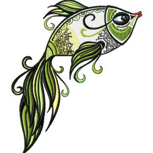 Green-tailed fish 2 embroidery design