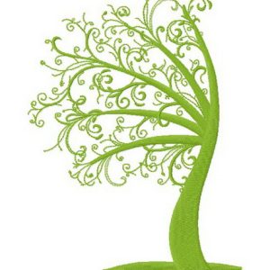 Green tree 2 embroidery design