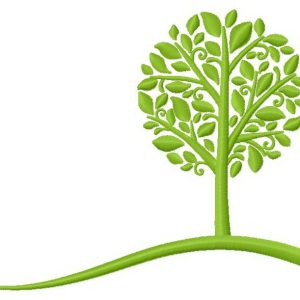 Green tree embroidery design