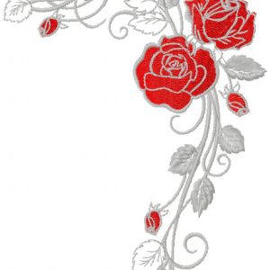 Grey rose embroidery design