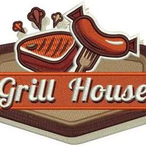 Grill house embroidery design