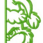 Grinch is hiding embroidery design