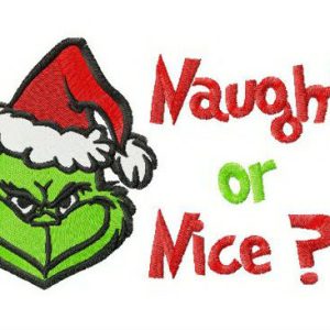 Grinch Naughty or Nice? embroidery design