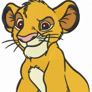Grinning Simba embroidery design