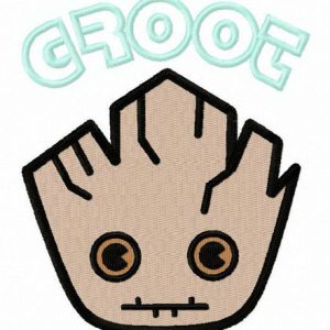 Groot's face embroidery design